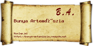 Bunya Artemíszia névjegykártya